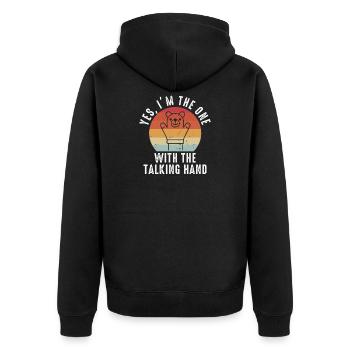 Puppenspiel Puppenspieler Marionette Puppen - Unisex Premium Bio Zip Hoodie - Schwarz - Hinten - Nico (187cm)