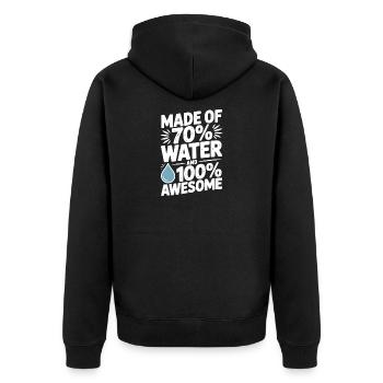 Composé à 70 % d'eau et à 100 % génial - Veste à capuche bio Premium Unisexe - noir - Dos - Nico (187cm)