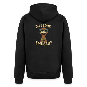 Est-ce que j'ai l'air confus ? - Veste à capuche bio Premium Unisexe - noir - Dos - Nico (187cm)