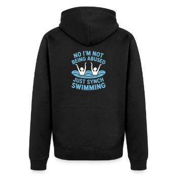 Synchronschwimmen Kunstschwimmen Wassersport - Unisex Premium Bio Zip Hoodie - Schwarz - Hinten - Nico (187cm)