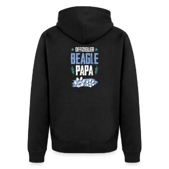 beagle hunde papa - Unisex Premium Bio Zip Hoodie - Schwarz - Hinten - Nico (187cm)