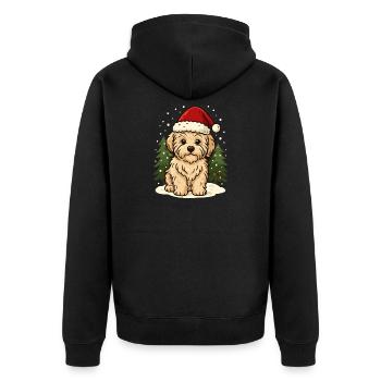 Maltipoo Noël – Un chien mignon dans la neige - Veste à capuche bio Premium Unisexe - noir - Dos - Nico (187cm)