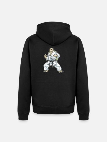 Turtle Karate Martial Arts - Unisex Premium Organic Zip Hoodie - black