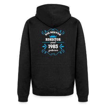 Birthday 1985 Pastry Chef Colleague Pastry Shop Geb - Unisex Premium Organic Zip Hoodie - black - Back - Nico (187cm)