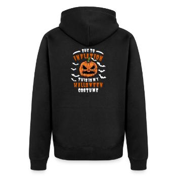 Funny Inflation Halloween Odds - Unisex Premium Organic Zip Hoodie - black - Back - Nico (187cm)