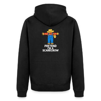 Faites semblant que je suis un épouvantail Halloween T-shirt - Veste à capuche bio Premium Unisexe - noir - Dos - Nico (187cm)