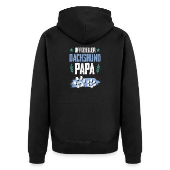 teckel teckel chiens papa - Veste à capuche bio Premium Unisexe - noir - Dos - Nico (187cm)