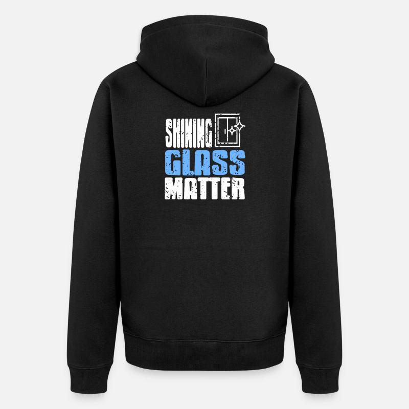 Glazier Professional Craftsmanship Window Pride - Unisex Premium Bio Zip Hoodie - Schwarz