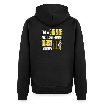 I Love Shining Glass Everyday Glazier Pride Humor - Unisex Premium Bio Zip Hoodie - Schwarz - Hinten - Nico (187cm)