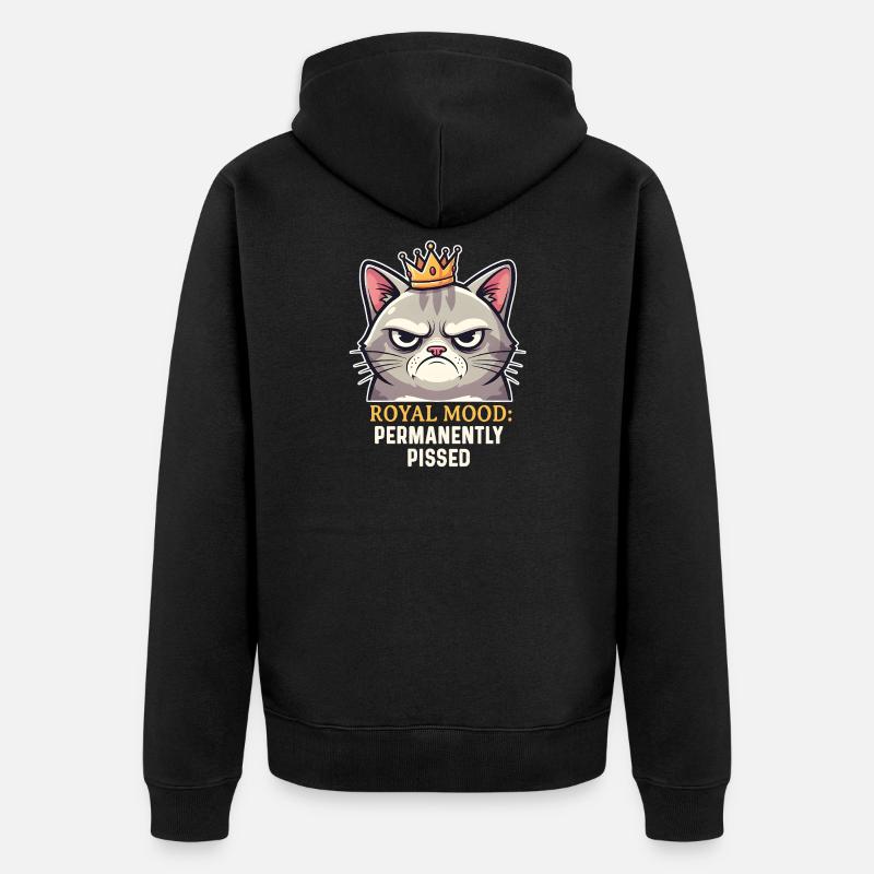 Grumpy Katze Königlicher Laune - Veste à capuche bio Premium Unisexe - noir