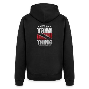 Trinidad Und Tobago - Unisex Premium Bio Zip Hoodie - Schwarz - Hinten - Nico (187cm)