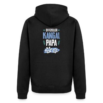 kangal hunde papa - Unisex Premium Bio Zip Hoodie - Schwarz - Hinten - Nico (187cm)