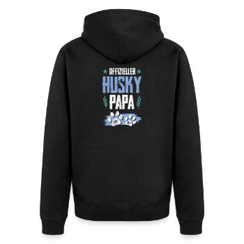 papa chien husky - Veste à capuche bio Premium Unisexe - noir - Dos - Nico (187cm)