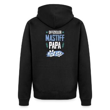 mastiff hunde papa - Unisex Premium Bio Zip Hoodie - Schwarz - Hinten - Nico (187cm)