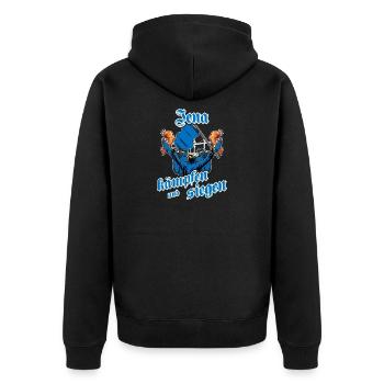 Jena_ _kaempfen_und_siegen - Veste à capuche bio Premium Unisexe - noir - Dos - Nico (187cm)