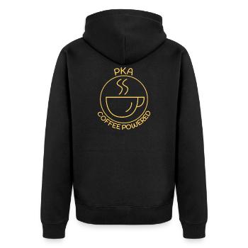 Pharmacie alimentée au café PKA - Veste à capuche bio Premium Unisexe - noir - Dos - Nico (187cm)