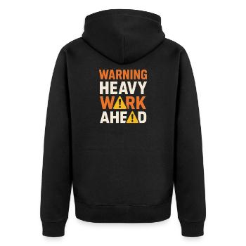 Straßenbauteam Asphalt Betonmannschaft - Unisex Premium Bio Zip Hoodie - Schwarz - Hinten - Nico (187cm)