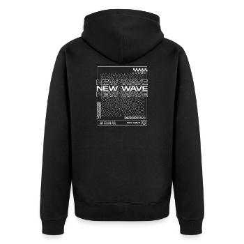 Musique New Wave Line Design abstrait - Veste à capuche bio Premium Unisexe - noir - Dos - Nico (187cm)