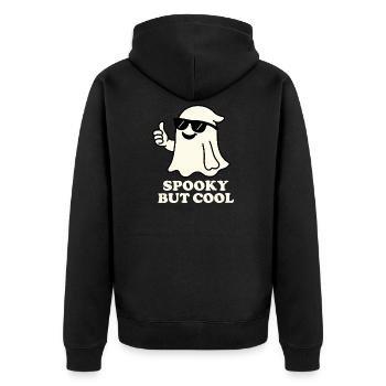 Cool mit Sonnenbrille - Unisex Premium Bio Zip Hoodie - Schwarz - Hinten - Nico (187cm)