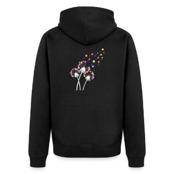 Löwenzahn-Billardkugel, lustiges Queue, Sportkunst - Unisex Premium Bio Zip Hoodie - Schwarz - Hinten - Nico (187cm)
