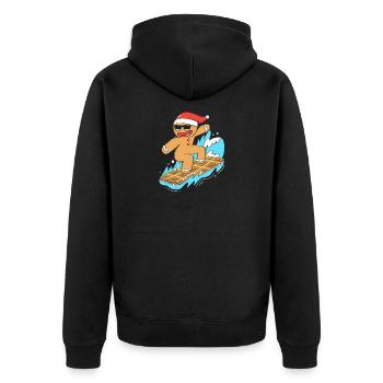 Gingerbread man Christmas gingerbread - Unisex Premium Organic Zip Hoodie - black - Back - Nico (187cm)