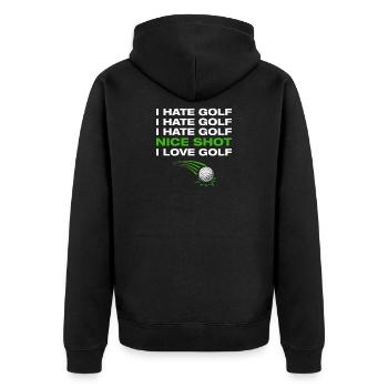 I love golf Golfer Golf Golfing - Unisex Premium Organic Zip Hoodie - black - Back - Nico (187cm)