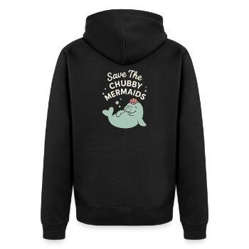 Lamantin passionné bœuf de mer amateur de salade d’amour - Veste à capuche bio Premium Unisexe - noir - Dos - Nico (187cm)