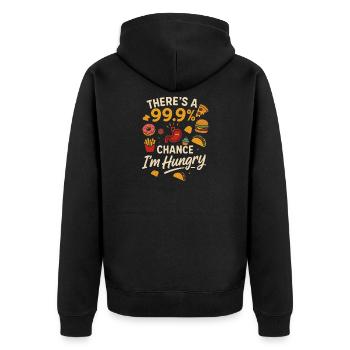 There is a 99.9% chance I am hungry - Unisex Premium Organic Zip Hoodie - black - Back - Nico (187cm)