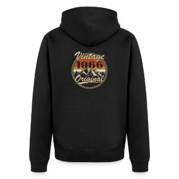 1966 Vintage Retro Geburtstagsgeschenk - Unisex Premium Bio Zip Hoodie - Schwarz - Hinten - Nico (187cm)
