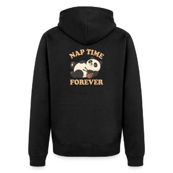 Panda – L'heure de la sieste pour toujours - Veste à capuche bio Premium Unisexe - noir - Dos - Nico (187cm)