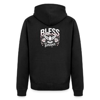 Forever Dove Floral Christian Streetwear - Veste à capuche bio Premium Unisexe - noir - Dos - Nico (187cm)