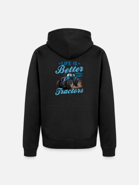 Tractor Kids Farm Lifestyle - Unisex Premium Bio Zip Hoodie - Schwarz
