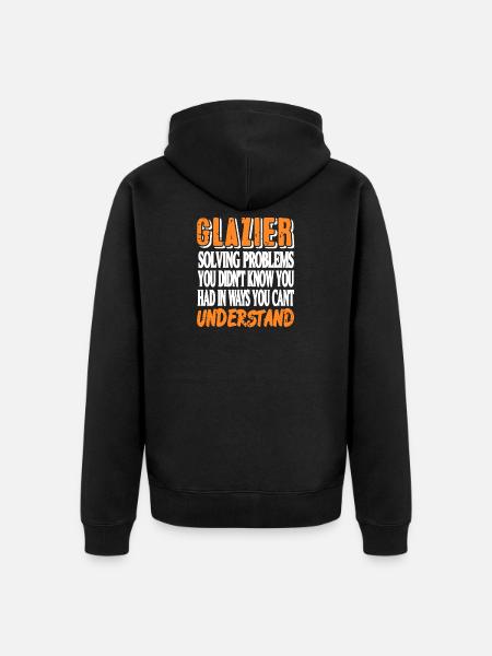 Glazier Nutritional Facts Parody Work Skill Humor - Unisex Premium Organic Zip Hoodie - black