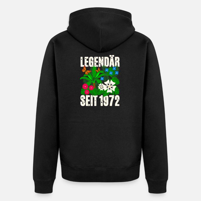 Légendaire depuis 1972 Fleurs - Veste à capuche bio Premium Unisexe - noir