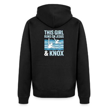 Synchronschwimmen Kunstschwimmen Wassersport - Unisex Premium Bio Zip Hoodie - Schwarz - Hinten - Nico (187cm)