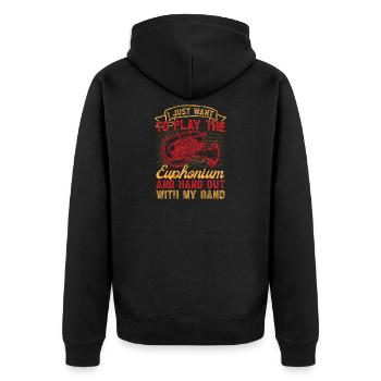 Euphonium Je veux juste jouer de l'euphonium baryton - Veste à capuche bio Premium Unisexe - noir - Dos - Nico (187cm)