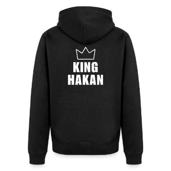 Nom Hakan avec la lettre H - T-shirt King Crown - Veste à capuche bio Premium Unisexe - noir - Dos - Nico (187cm)