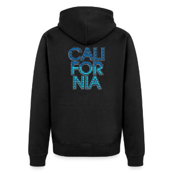 Conception californienne de réflexion de la lumière - Veste à capuche bio Premium Unisexe - noir - Dos - Nico (187cm)