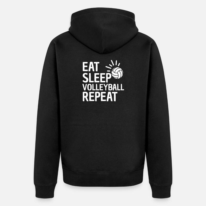 Manger dormir Volley-ball Répéter - Veste à capuche bio Premium Unisexe - noir