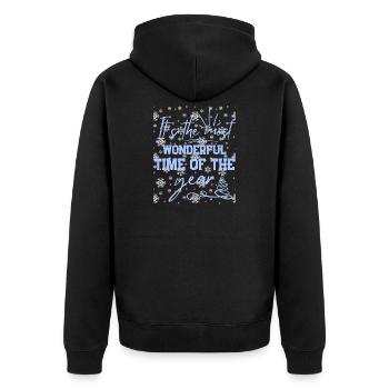 Christmas Quote Winter Vacation - Unisex Premium Bio Zip Hoodie - Schwarz - Hinten - Nico (187cm)