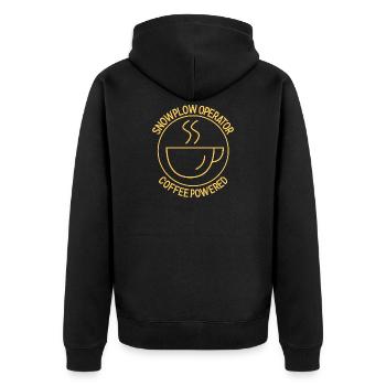 Snowplow Operator Coffee Powered Snow Plow Driver - Unisex Premium Organic Zip Hoodie - black - Back - Nico (187cm)