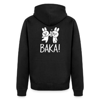 Sortez du contact social inutile Baka Anime - Veste à capuche bio Premium Unisexe - noir - Dos - Nico (187cm)