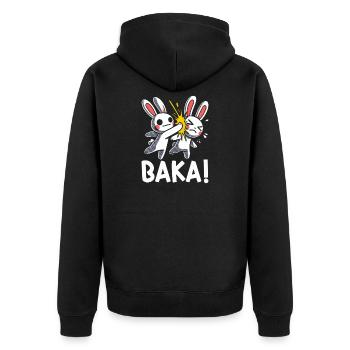 Sortez du contact social inutile Baka Anime - Veste à capuche bio Premium Unisexe - noir - Dos - Nico (187cm)