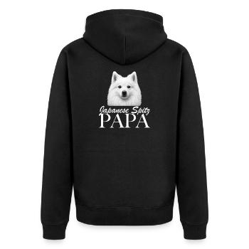 Japanese Spitz Dad Fantasy Design - Unisex Premium Organic Zip Hoodie - black - Back - Nico (187cm)