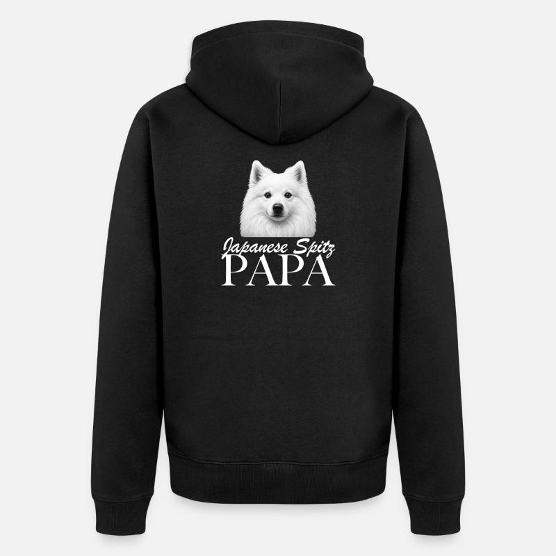 Spitz Japonais Papa Fantasy Design - Veste à capuche bio Premium Unisexe - noir