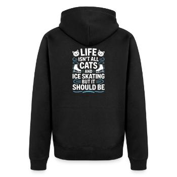 Chat de patinage sur glace Cadeau de patin à glace amusant - Veste à capuche bio Premium Unisexe - noir - Dos - Nico (187cm)