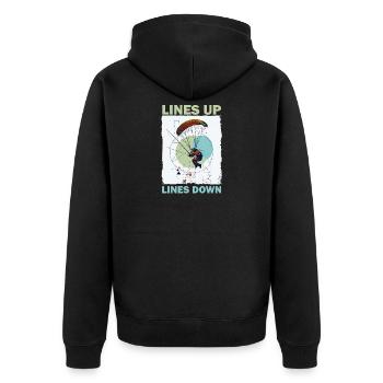Illustration de saut en parachute aventureux - Veste à capuche bio Premium Unisexe - noir - Dos - Nico (187cm)