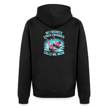 Synchronschwimmen Kunstschwimmen Wassersport - Unisex Premium Bio Zip Hoodie - Schwarz - Hinten - Nico (187cm)