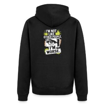 Je ne suis pas comme les autres, je suis pire Frech Gothic - Veste à capuche bio Premium Unisexe - noir - Dos - Nico (187cm)