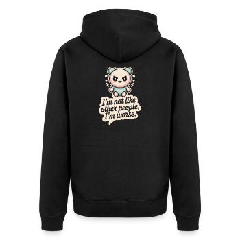 Je ne suis pas comme les autres, je suis pire Frech Gothic - Veste à capuche bio Premium Unisexe - noir - Dos - Nico (187cm)